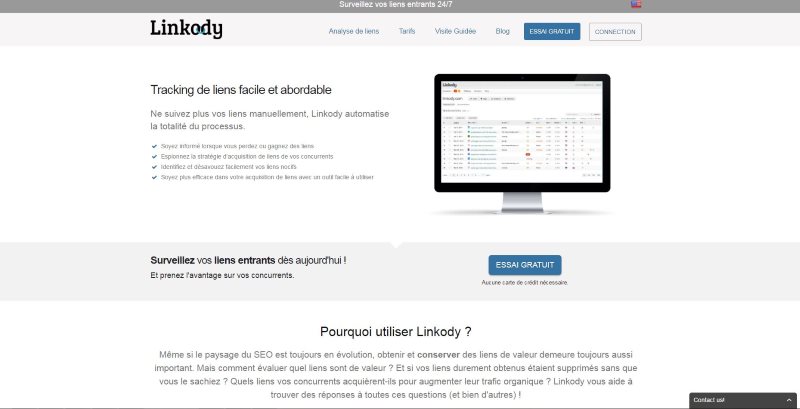 Outil de suivi de backlink Linkody